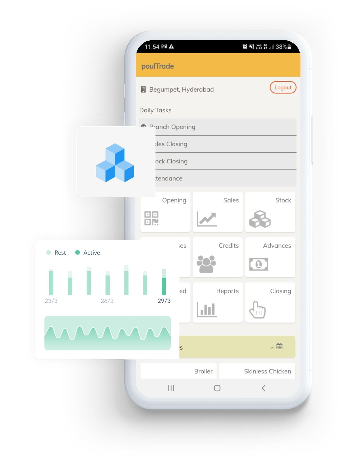 Mobile app interface displayed on a device